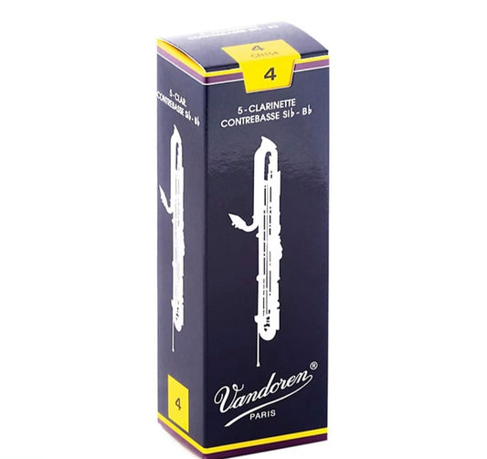 Vandoren Traditional Contra-Alto/Contrabass Clarinet Reeds Strength 4; Box of 5