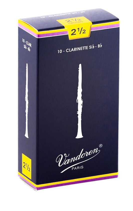 Vandoren Traditional Bb Clarinet Reeds Strength 2.5; (1x each)