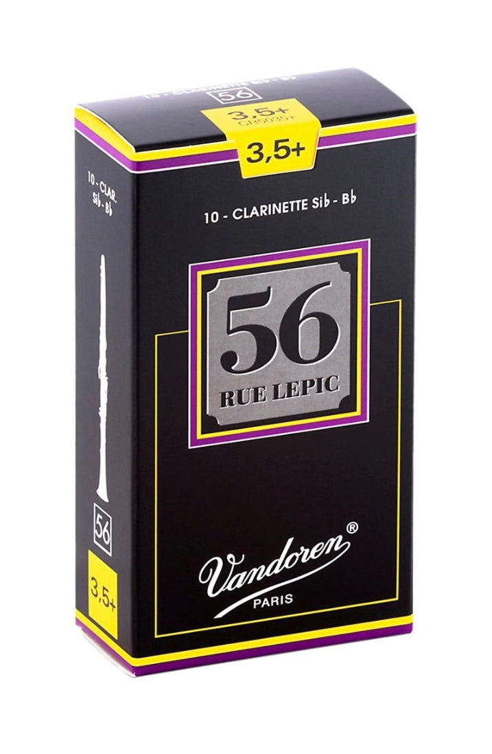 Vandoren 56 rue Lepic Bb Clarinet Reeds Strength 3.5+; (1x each)