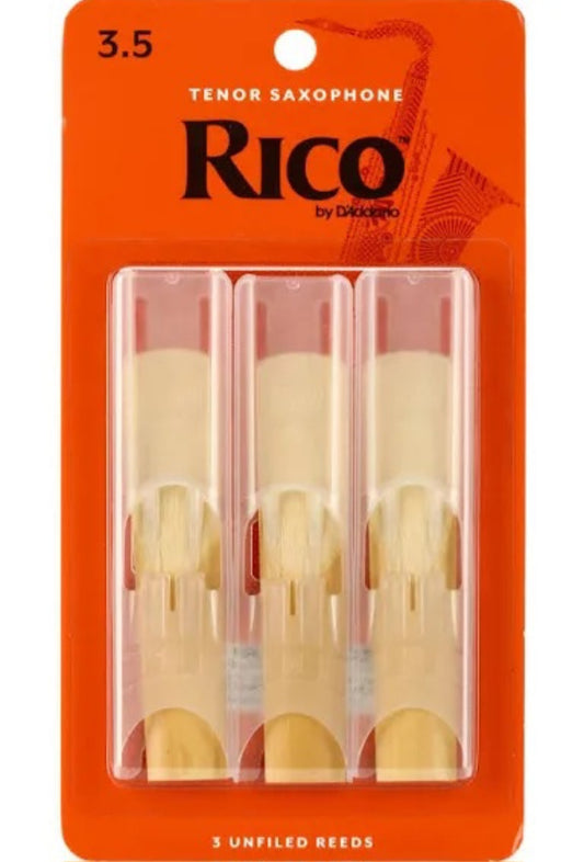 Rico by D'Addario Tenor Saxophone Reeds, Strength 3.5, 3-pack