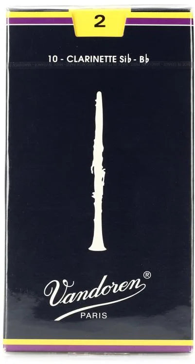 Vandoren Traditional Bb Clarinet Reeds Strength 2; Box of 10