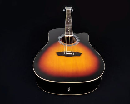 Guitarra electroacústica Washburn WA90CEVSB Dreadnought. Tono Tobacco Burst