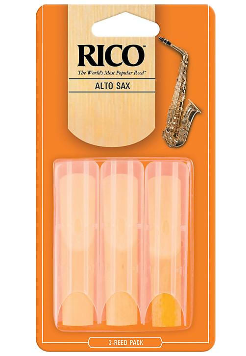 Cañas para saxofón alto Rico, resistencia 3,5 (paquete de 3)