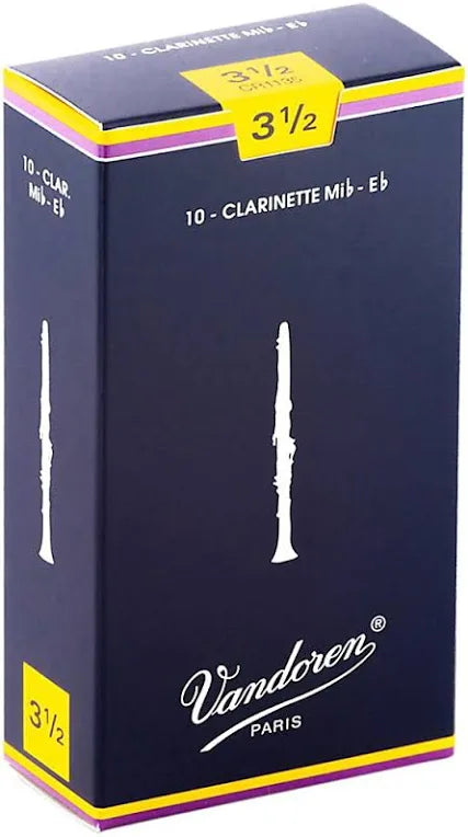 Vandoren Traditional Eb Alto Clarinet Reeds Strength 3.5; Box of 10