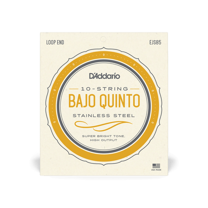 D'Addario (Stainless Steel) Bajo Quinto 10-String Set (EJS85)