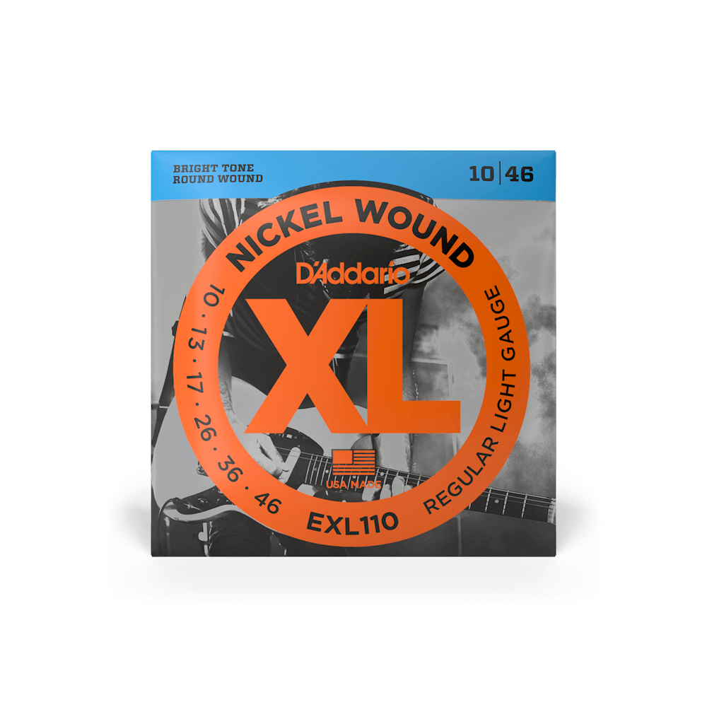 Cuerdas para guitarra eléctrica D'Addario 10-46 entorchadas en níquel XL (EXL110)