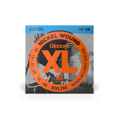 Cuerdas para guitarra eléctrica D'Addario 10-46 entorchadas en níquel XL (EXL110)