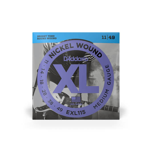 D'Addario 11-49 Nickel Wound XL Electric Guitar Strings (EXL115)