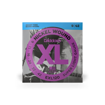 Cuerdas para guitarra eléctrica D'Addario 09-42 Super Light XL de níquel (EXL120)