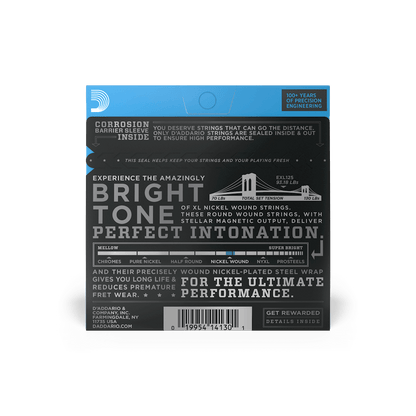 D'Addario 09-46 Super Light Top/Regular Bottom, XL Nickel Electric Guitar Strings (EXL125)