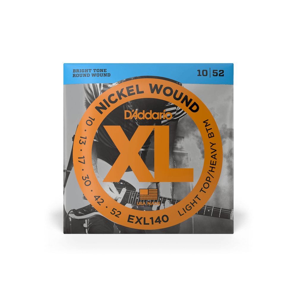 D'Addario 10-52 Light Top/Heavy Bottom, XL Nickel Electric Guitar Strings (EXL140)