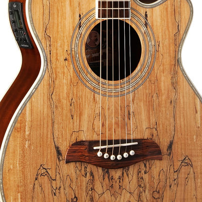 Oscar Schmidt OG2CESM-R Dreadnought Cutaway Acoustic Electric Guitar. Spalted Maple