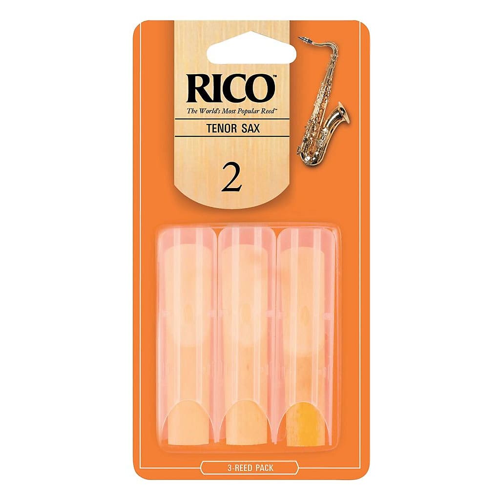 Cañas para saxofón tenor Rico, resistencia 2.0 (paquete de 3)