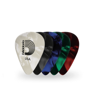 D'Addario Assorted Pearl Celluloid Picks 10Pk Medium