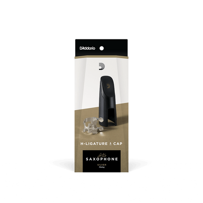 D'Addario H-Ligature & Cap for Alto Saxophone, Silver-Plated
