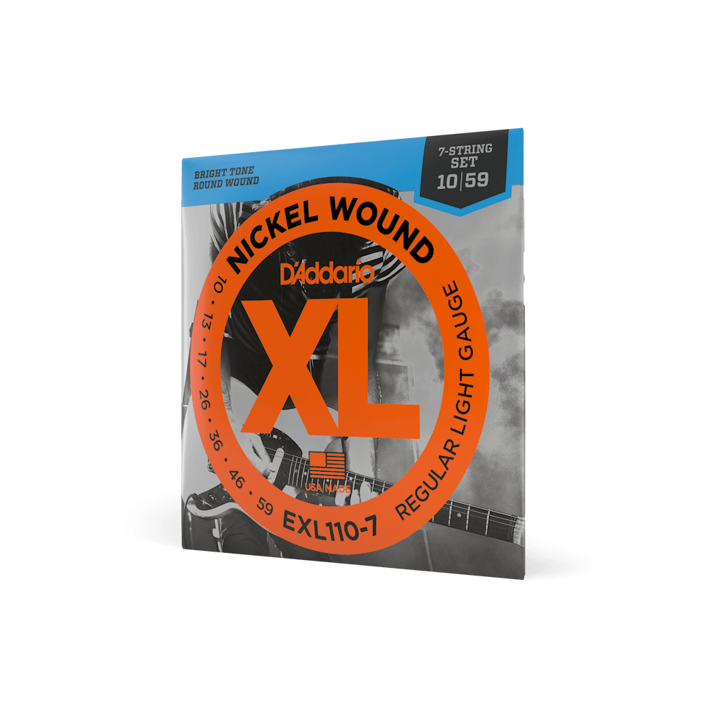 D'Addario 10-59 Nickel Wound XL 7-String Electric Guitar Strings (EXL110-7)