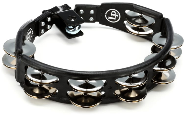 LP® Latin Percussion Cyclops Mountable Tambourine - Black with Steel Jingles