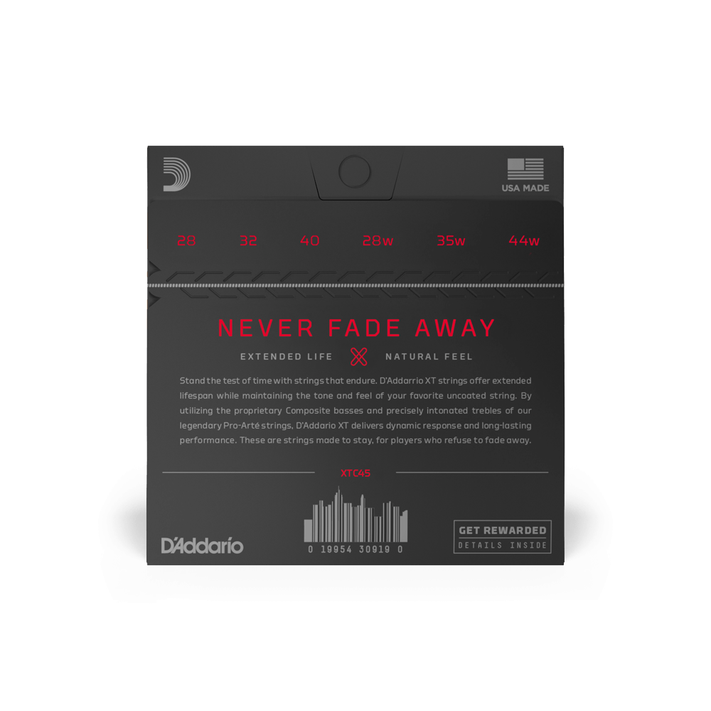 D'Addario Normal Tension,  XT Composite / Nylon Coated Classical Guitar Strings (XTC45)