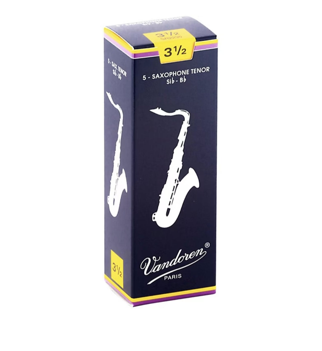 Vandoren Tenor Saxophone Reeds Strength 3.5, Box of 5