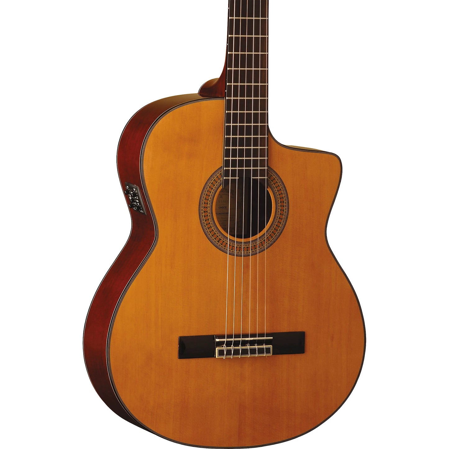 Washburn C64SCE Classical Cutaway Acoustic Guitar. Natural finish