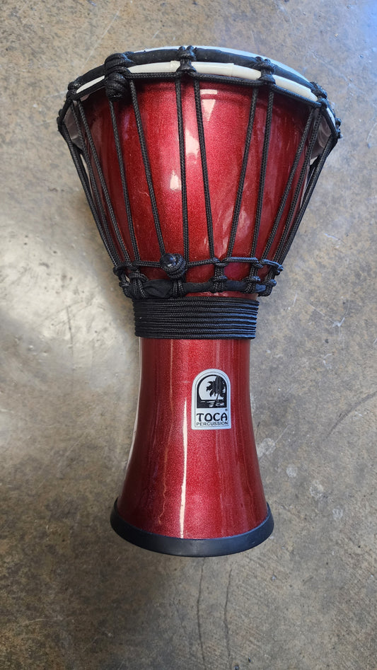 Toca Freestyle ColorSound Djembe Metallic Red 7 in.