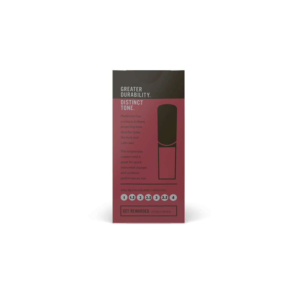 Plasticover by D'Addario Alto Saxophone Reeds Strength 2.5, 5-Pack