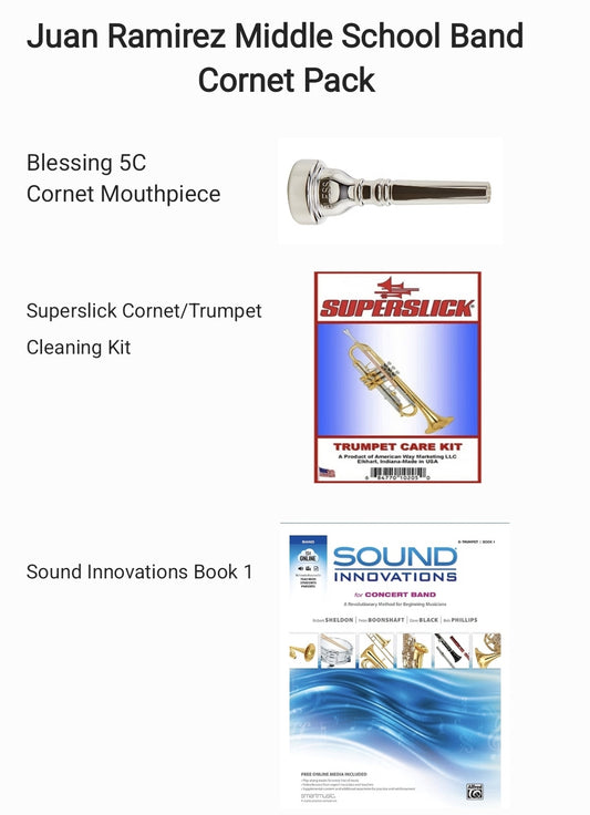 Cornet Pack de la escuela secundaria Juan Ramírez *A partir del 8 de septiembre, Blessing 5C MP estará disponible hasta el 25 de septiembre*