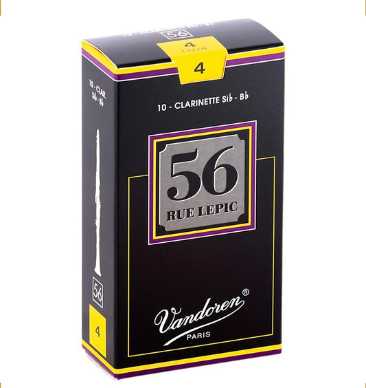 Vandoren 56 Rue Lepic Bb Clarinet Reeds Strength 4.0 Box of 10