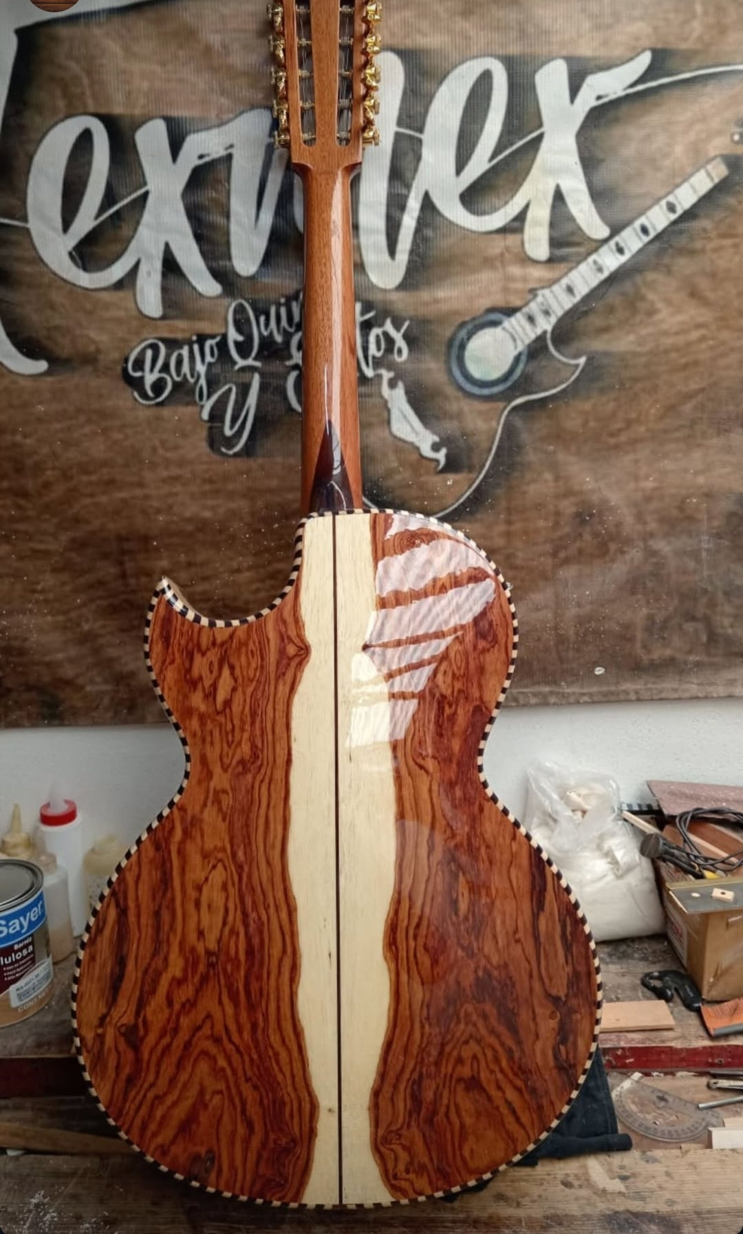 Tex-Mex Bajo Quinto (Palo Escrito Front/Back & sides ) - FREE custom case included!