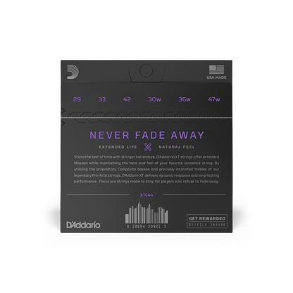 D'Addario Extra Hard Tension,  XT Composite / Nylon Coated Classical Guitar Strings (XTC44)