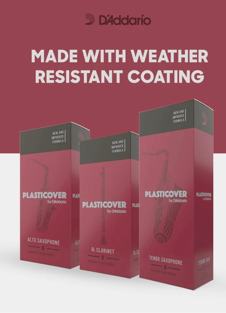 Plasticover by D'Addario Bb Clarinet Reeds
Strength 3.5, 5-Pack
