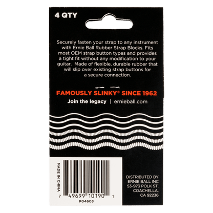 Ernie Ball Strap Blocks - Red and Black - 4 Pack