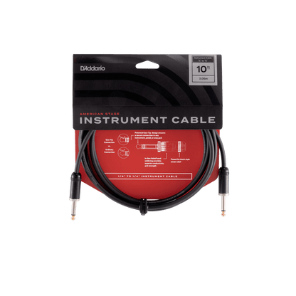 D'Addario American Stage Instrument Cable, Straight to Straight, 10ft
