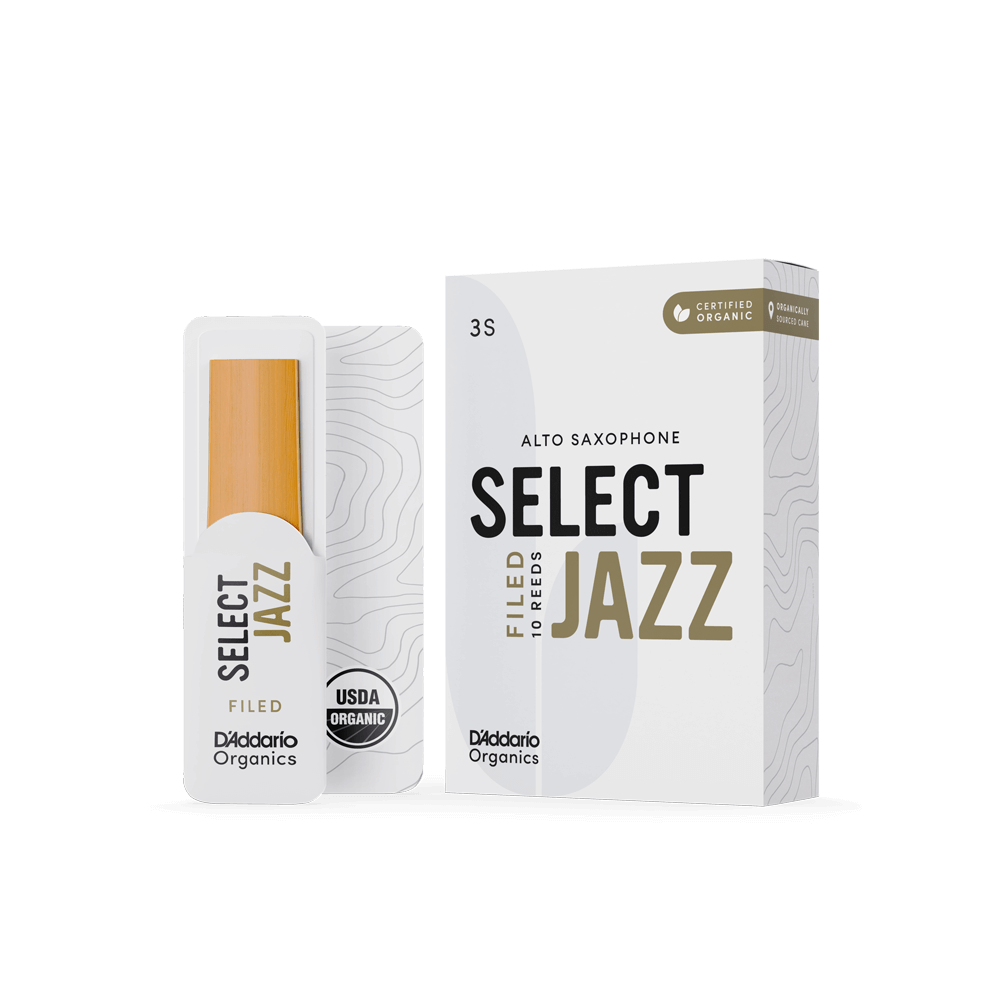 D'Addario Organic Select Jazz Filed Alto Saxophone Reeds
Strength 3 Soft, Individually-Sealed, 10-Pack
