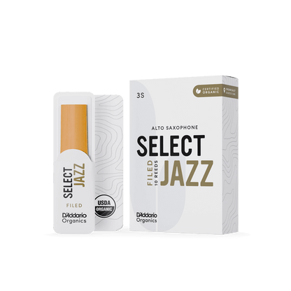 D'Addario Organic Select Jazz Filed Alto Saxophone Reeds
Strength 3 Soft, Individually-Sealed, 10-Pack