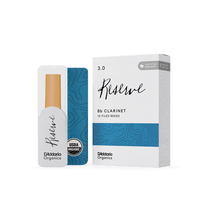 D'Addario Reserve Bb Clarinet Reeds Strength 3.0, Individually-Sealed, 10-Pack
