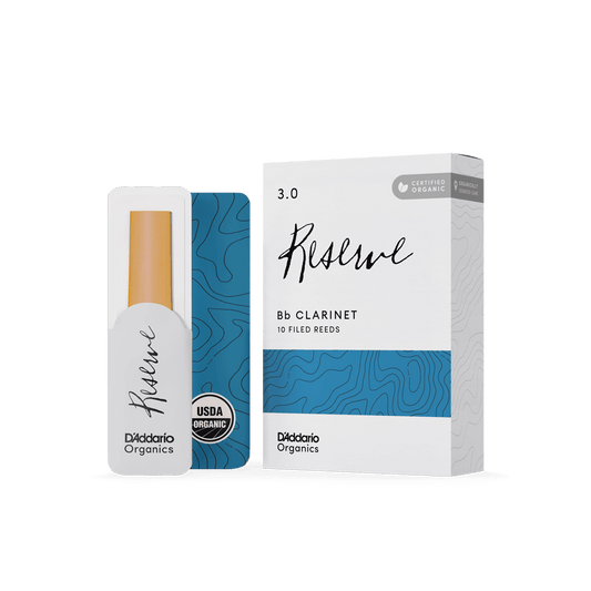 D'Addario Reserve Bb Clarinet Reeds Strength 3.0, Individually-Sealed, 10-Pack