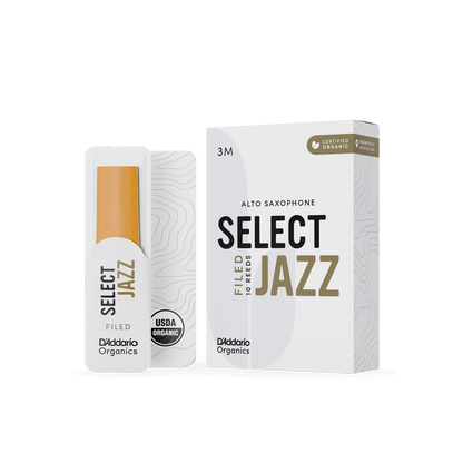 D'Addario Organic Select Jazz Filed Alto Saxophone Reeds
Strength 3 Medium, Individually-Sealed, 10-Pack