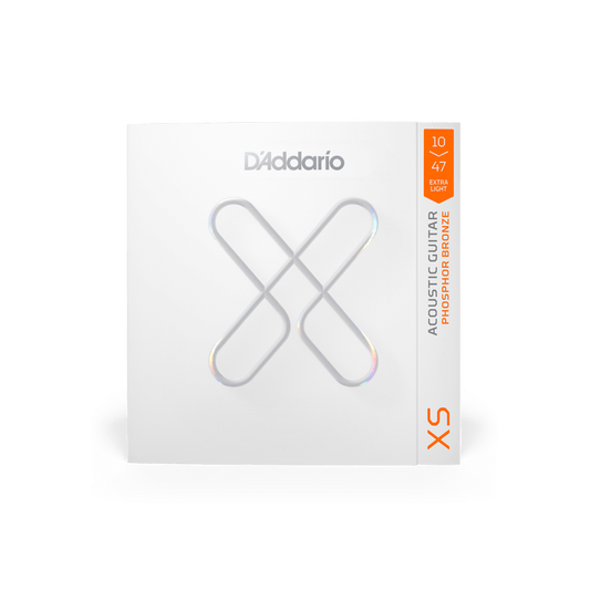 D'Addario 10-47 Extra Light, XS Phosphor Bronze Coated Electric Guitar Strings (XSAPB1046)