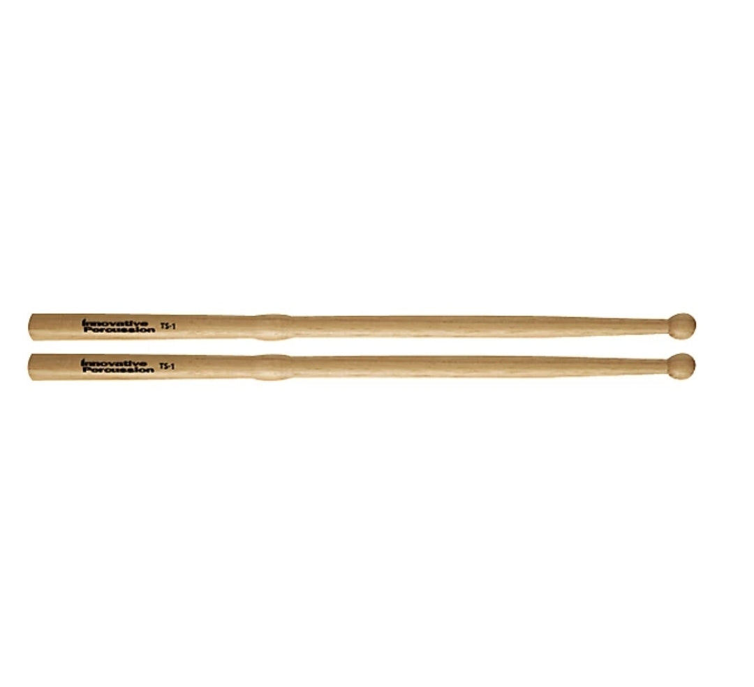Innovative Percussion TS-1 Field Series Multi-Tom Hickory Drum Sticks - OVERSIZED ROUND BEAD HICKORY