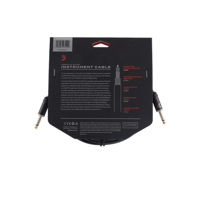 D'Addario American Stage Instrument Cable, Straight to Straight, 15ft