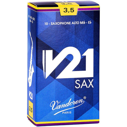 Vandoren V21 Alto Saxophone Reeds Strength 3.5, Box of 10