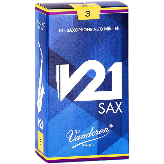 Vandoren V21 Alto Saxophone Reeds Strength 3.0, Box of 10