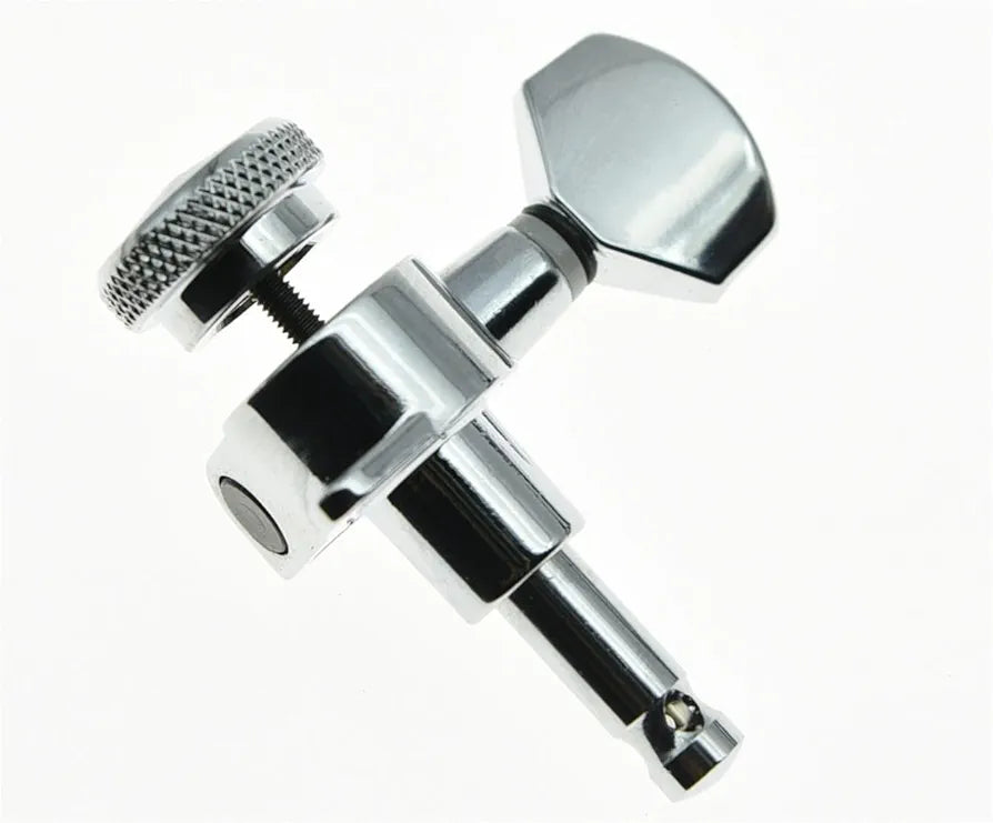 KAISH Chrome Locking Guitar Tuners 6 Inline Tuning Keys Machine Heads (Tuning pegs) 6pc Set