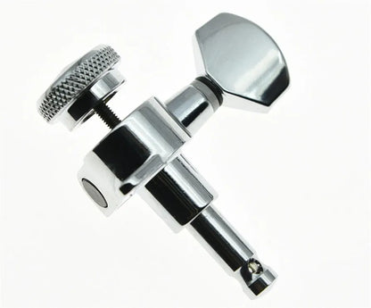 KAISH Chrome Locking Guitar Tuners 6 Inline Tuning Keys Machine Heads (Tuning pegs) 6pc Set