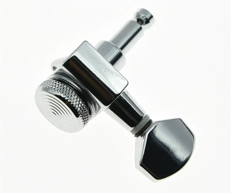 KAISH Chrome Locking Guitar Tuners 6 Inline Tuning Keys Machine Heads (Tuning pegs) 6pc Set