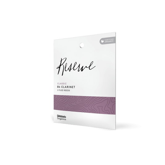 D'Addario Organic Reserve Classic Bb Clarinet Reeds, Strength 3.5, 3-pack Filed Reeds