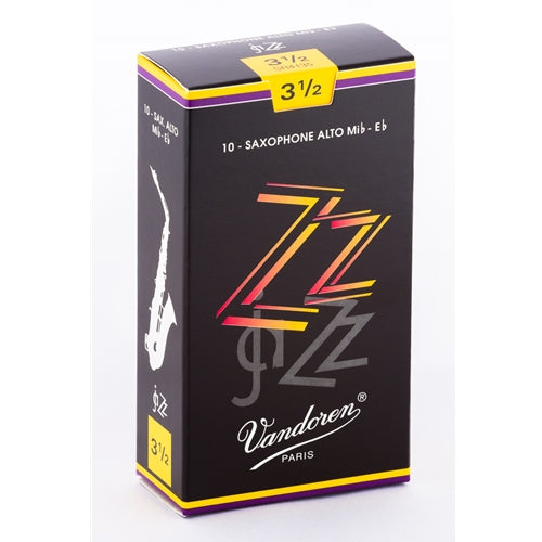 Vandoren ZZ Jazz Alto Saxophone Reeds Strength - 3.5, Box of 10