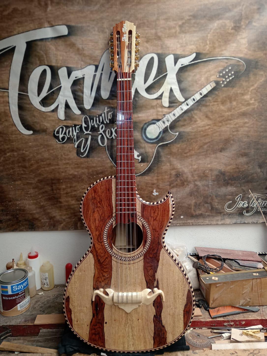 Tex-Mex Bajo Quinto (Palo Escrito Front/Back & sides ) - FREE custom case included!