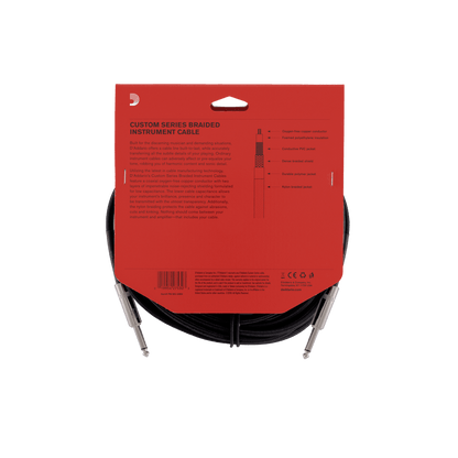 D'Addario Braided Instrument Cable 20 ft. Black, 20ft.